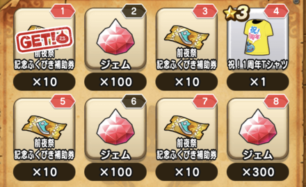 記念ログインボーナス