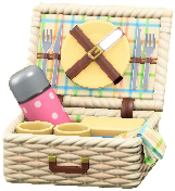 ピクニックバスケットのホワイトの画像
