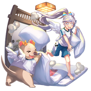 オセロニアの［枕投げ大会］フェリタ＆プティの画像