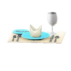 テーブルセッティングのライトブルーの画像