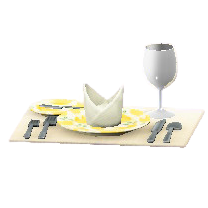 テーブルセッティングのイエローの画像