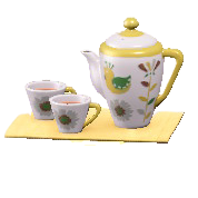 ティーセットのホワイトの画像