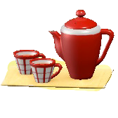 ティーセットのレッドの画像