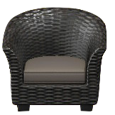 ラタンのソファのブラックの画像