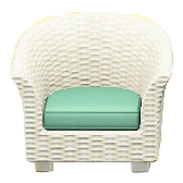 ラタンのソファのホワイトの画像