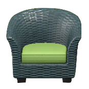 ラタンのソファのグレーの画像