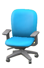 オフィスのチェアのライトブルーの画像