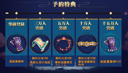 事前登録特典