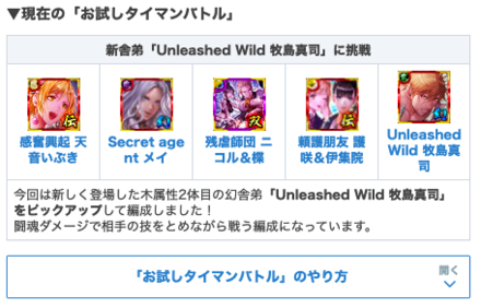 お試しタイマン