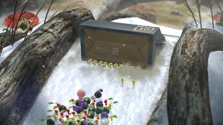 紙袋を落として道を作っておく