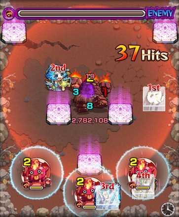 火リリスのステージ1ドクロ発動後の画像