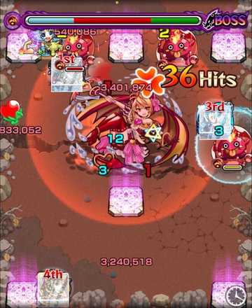 火リリスのボス1ドクロ発動後の画像