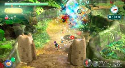 トロロタラシを倒し岩ピクミンを回収