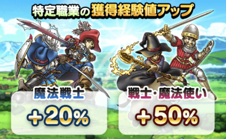 特定職業の獲得経験値がアップ