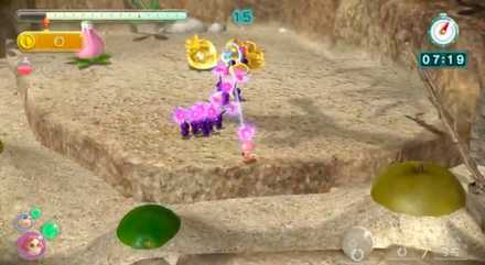 まずは2人で紫ピクミン回収