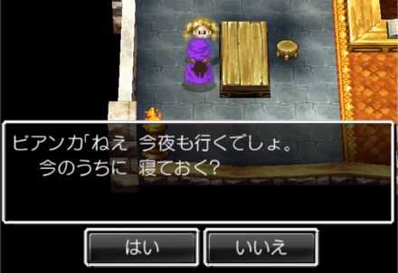 ビアンカに話しかけて夜にする