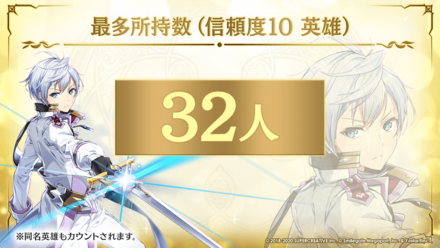 最多所持数(信頼度10 英雄)の画像