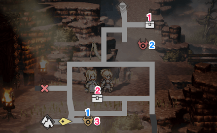 南クラグスピア崖道 宝箱 位置