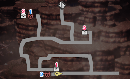 ガイスト峡谷 -南- 宝箱 位置