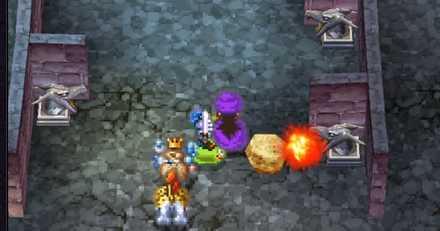 岩を利用して炎を防ぐ