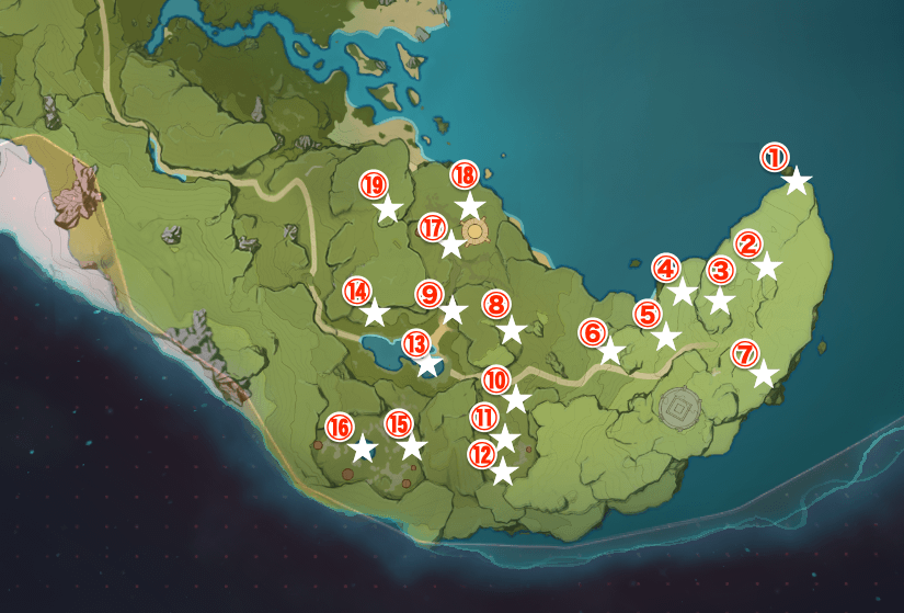 誓いの岬のスターライトの隕石の場所一覧