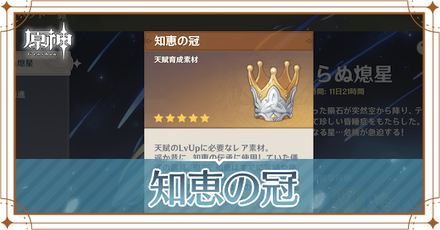 知恵の冠の入手場所と使い道