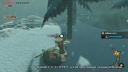 切り株に乗り調べる