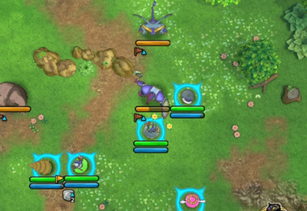 右側に敵を寄せる