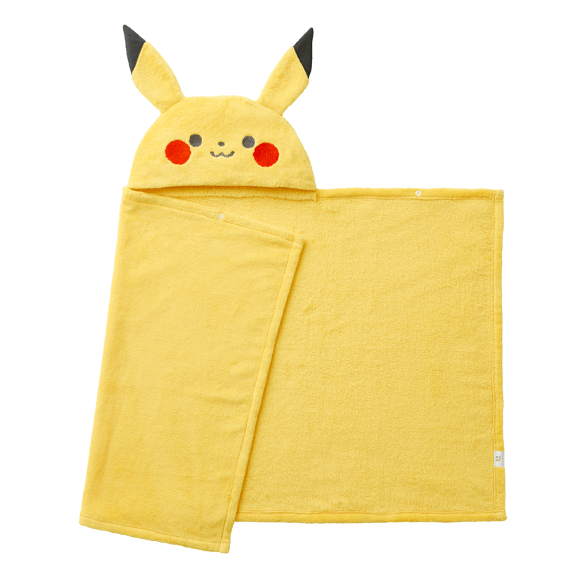 ピカチュウ巾着袋付きフード付きバスタオル