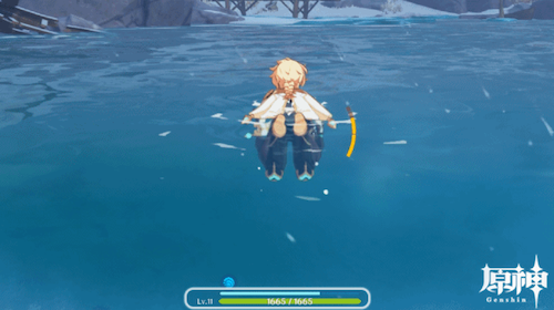 吹雪時や泳ぐとゲージ速度が加速する