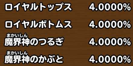 目玉装備排出確率の画像