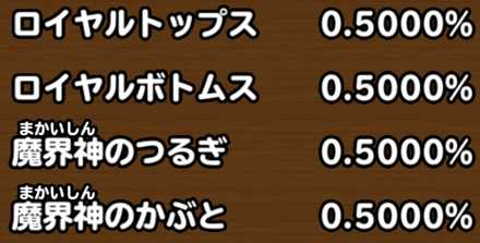 目玉装備排出確率の画像