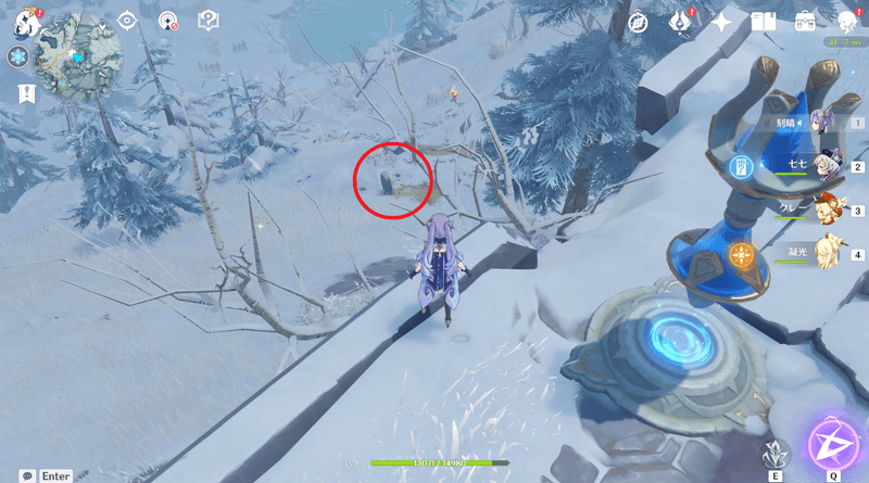 ワープポイント付近