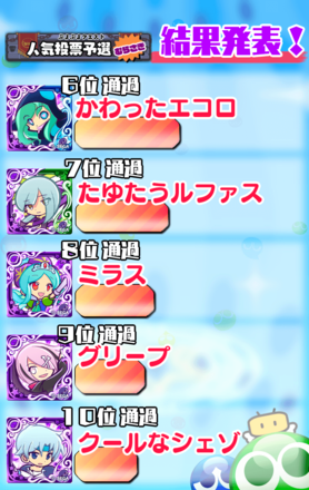結果発表 むらさき属性6位〜10位