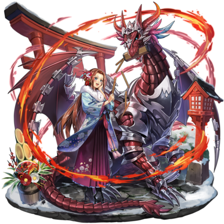 オセロニアの［仲良し初詣］ユスティ＆ギルの画像