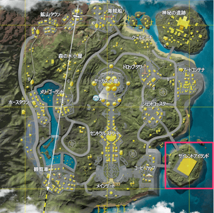 サイレントアイランド位置の画像