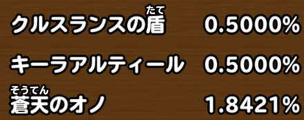 目玉装備排出確率の画像