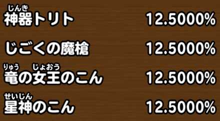 目玉装備排出確率の画像