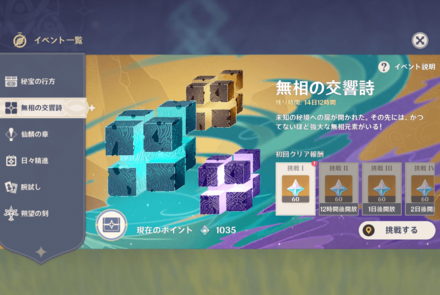 無相の交響詩で挑戦を選択