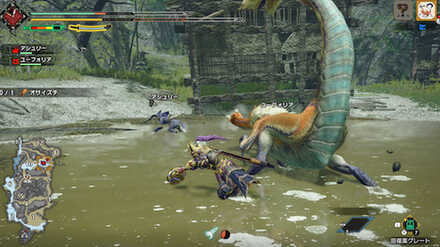 オサイズチの尻尾叩きつけ