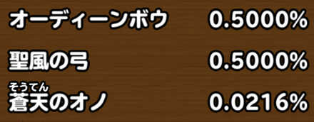 目玉装備排出確率の画像