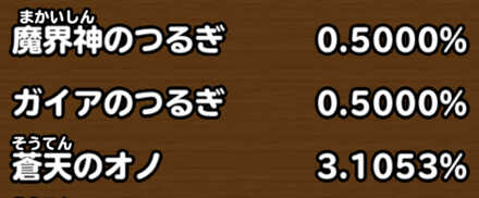 目玉装備排出確率の画像