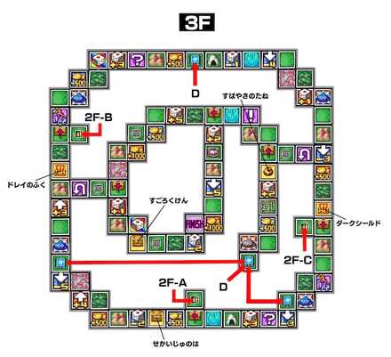 暗黒のすごろく場3Fマップ