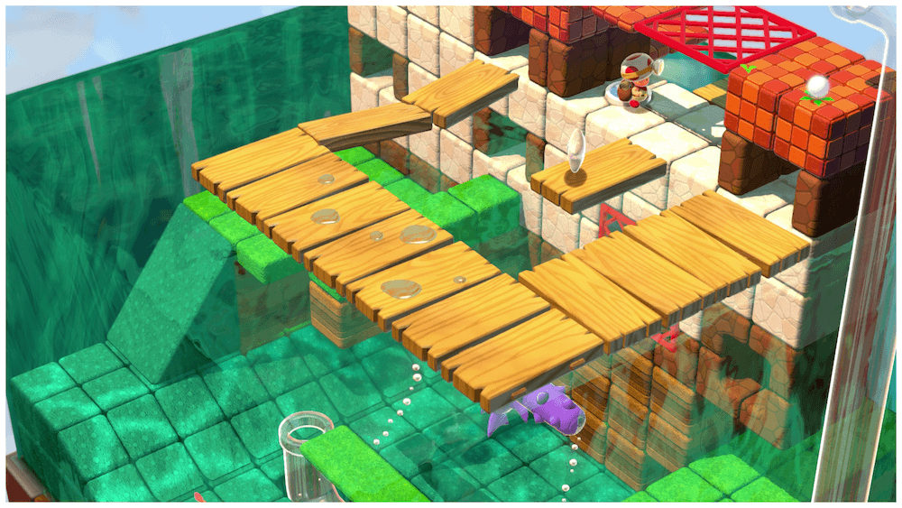 スイッチを押して回り込む