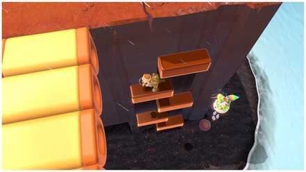 隠されたハテナブロックを足場にする