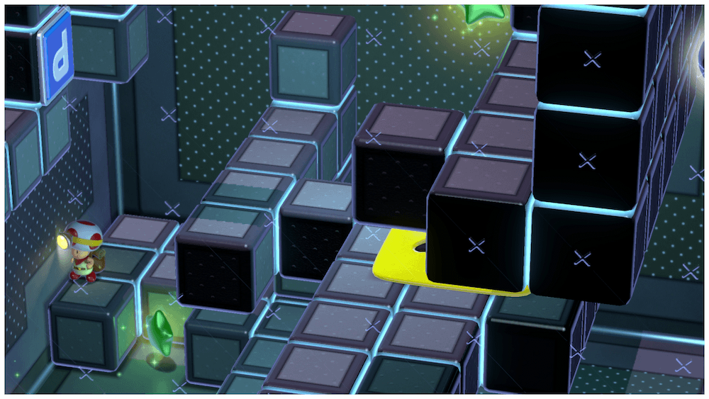 1個目を取ってブロックから降りる