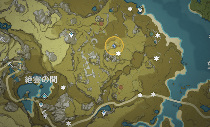 絶雲の間右上の地点に移動する
