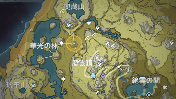 華光の林右側に移動