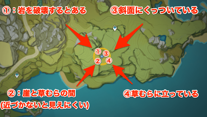 炎ギミック4つに炎元素で明かりをつける