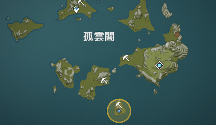 孤雲閣の指定された地点に向かう